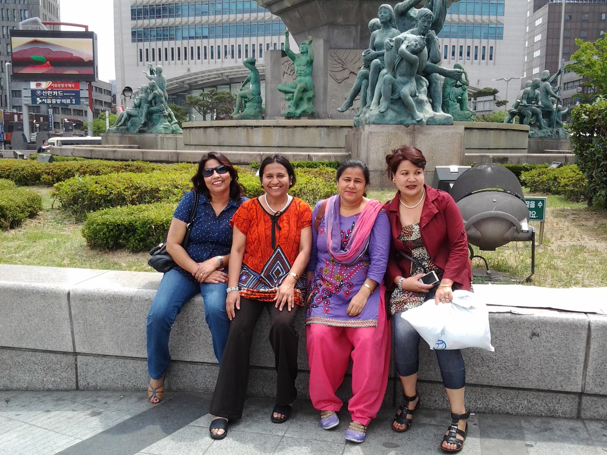 Paru with colleagues in South Korea.
